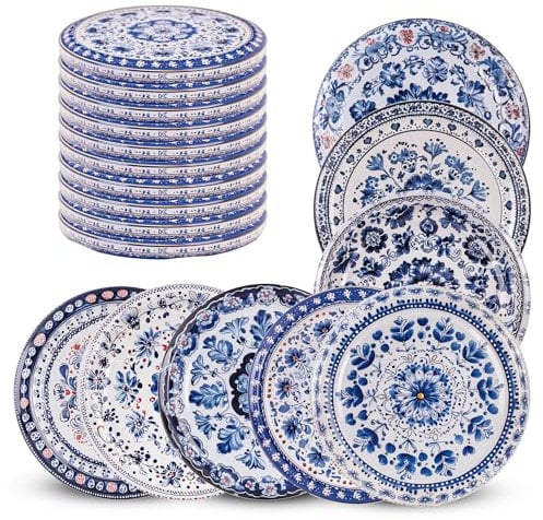 KADAX Schraubdeckel fi82 mm x 10st, Twist-Off-Deckel Set aus Metall, Ersatzdeckel für Einmachgläser, Deckel mit 6 Einrastzähnen für Sturzgläser und Einmachgläser (Blau/Weiß, 10 Stück)