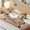 Ferghana Table de Lit Pliable avec Porte - Plateau Multifonctionnel Léger 60x40x28cm, pour Ordinateur Portable,Lit,Canapé (Emplacement pour Carte + Porte-gobelet + tiroir, Noyer)