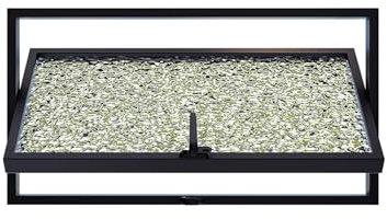 Finestra in Vetro temperato con Isolamento ventilato, Rotazione Verticale, Ribaltabile, Soluzione per Case mobili, capannoni, cabine e Garage.