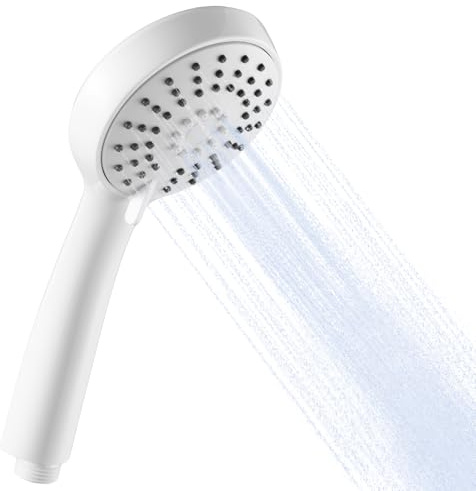OFFO Shower Head with 3 Spray Modes, High Pressure Shower Head Powerful Boosting Handheld Showerhead for Low Water Pressure, White