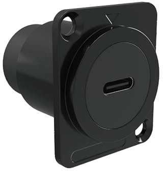 Shangwen USB C Panel Mount Connector Socket D-type Black Housing| SWDTC-MB