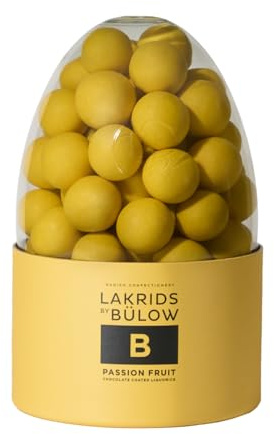 LAKRIDS BY BÜLOW - B - PASSION FRUIT EGG - 470 g - Dänische Gourmet Lakritz-Kugeln - Süßer Lakritzkern umhüllt von Weißer Schokolade & Passionsfrucht