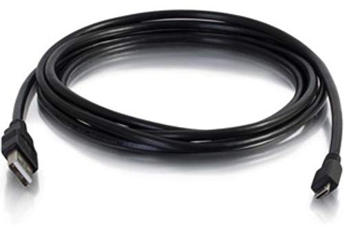 C2G Câble d'extension USB-A 2.0 mâle vers micro USB-B mâle (4,6 m) long pour manette PS4, noir