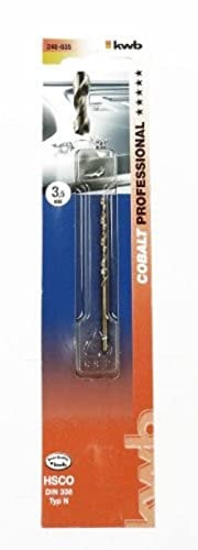 KWB 49248620 - Broca para metal de HSS-cobalto 2 mm (calidad industrial, extrema resistencia al calor, para materiales difíciles de mecanizar, rectificado de precisión, DIN 338)