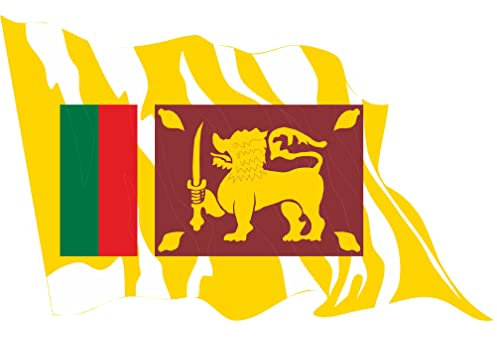 Indigos UG Auto Aufkleber Sri Lanka 50 cm - LS163 wehend - Autoaufkleber Fahne - Sticker Flagge - Heckscheibe, Spoiler, Tuning - UV-beständig und selbstklebend