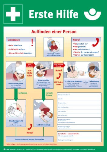 Plakat/Aushang  Erste Hilfe  BGI/GUV neue Fassung (FORMAT: 290 mm x 410 mm)