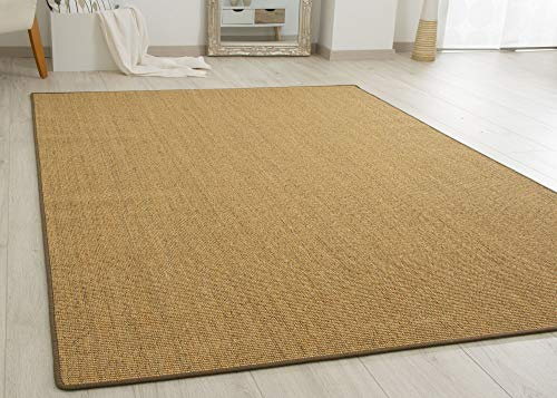 Steffensmeier Sisal Teppich Acapulco - gekettelter Sisalteppich aus 100% Sisal in Kork-Braun, Größe: 80x200 cm