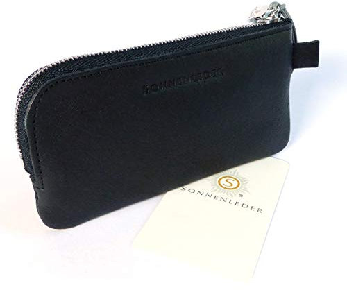 Sonnenleder - hochwertiges Schlüsseletui Mozart A Farbe: Schwarz *Echtes Leder*