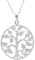 Silverly Women's 925 Sterling Silver Satin Finish Tree Ivy Leaf Circle Pendant Chain Necklace, 46cm