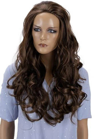 CAISHA Halbperücke Voluminös Langhaar Cosplay Fashion Wig Gewellt Mittelbraun PH110