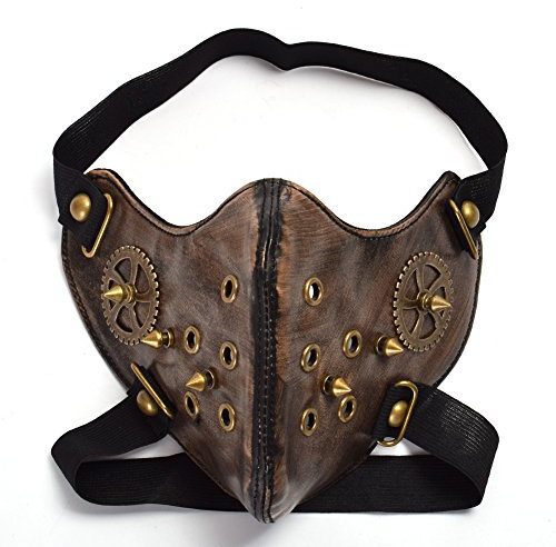 GRACEART Steampunk Gang Maske Mode Unisex Cosplay Gesichtsschutzmaske Bronze Einheitsgröße 1 Stück