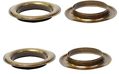 Trimming Shop 40mm Bronze Eyelets Rings with Self-Backing Washers - Perfect for Curtains, Drapes and PVC Banners, Vinyl, Tarpaulin, Pool Cover, (50 Pieces)