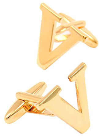 Bishiling Mode Edelstahl Hochzeit Manschettenknöpfe Herren V Buchstabe Gold Manschetten Knöpfen