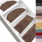 casa pura Hochflor-Stufenmatte Bali - Halbrund oder eckig - 12 Farben Stufenmatten Produziert in Deutschland (halbrund, Nougat)