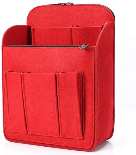 SHINGONE Filz Taschenorganizer Rucksack für Damen und Männer, Backpack Organizer mit Schlüsselanhänger, Rucksack Organizer Handtaschen für Rucksack Rot, XL