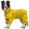 Geyecete -Regenmantel für hunde mit vier Beinen,Hunde Regenjacken Hosenanzug mit Geschirr loch, reflektierender vollwickel elastisch wasserdicht mantel fur Groß mittel und klein hunde -Gelb-XXL