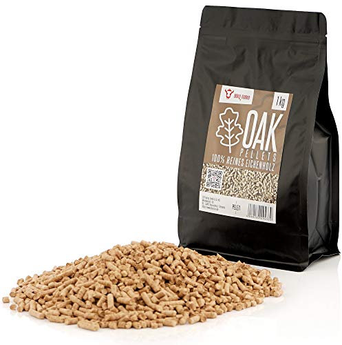 BBQ-TORO Pellets en Bois de Chêne 100% | 1 kg | Pour Barbecue, Fumoir, Four à Pizza et Systèmes de Chauffage | Pellets à Griller