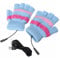 Heater Gloves -Riloer Winter USB Heated Fingerless Gloves,Thermal Hand Warmer Plush Striped Heating Half Finger Mittens