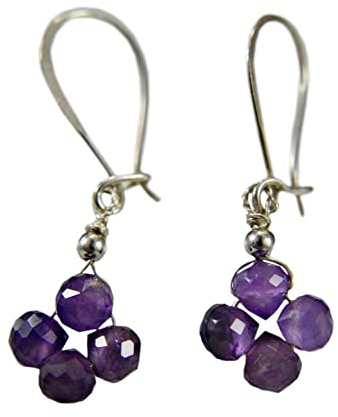 Amethyst Schmuck - Ohrringe Silber 925 Hängend - Amethyst Ohrringe silber - Hergestellt aus 925er Sterling Silber - Allergiefrei - Geschenk für Sie - Geburtsstein Februar