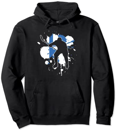Finnland Flag Hockeyspieler - Finnisches Eishockey Pullover Hoodie