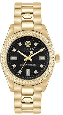 Philipp Plein Damen Analog Quarz Uhr mit Edelstahl Armband mid-33196