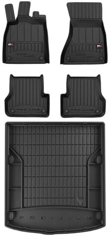 OMAC Fußmatten & Kofferraumwanne Set kompatibel mit Audi A6 C7 Limo 2011-2018 Gummi 5X