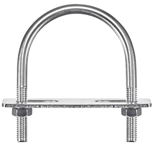 sourcing map 2 Stück Runde U Bolzen M8x1.25 Bügelschraube 62mm x 87mm U Schrauben mit Mutter Platte 304 Edelstahl Rundstahlbügel zum Befestigen Kabel Rohre Rundstangen Seile Autoanhänger