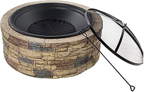 Garten-Feuerstelle, Grill, Schüssel, Grill, Grillrost, Feuerstelle, Holzofen, Holzheizung, Kunststein, Feuerschale, Terrasse, Feuerstelle, Außengrill und Funkenschutz, Grillofen, Lagerfeuerofen,