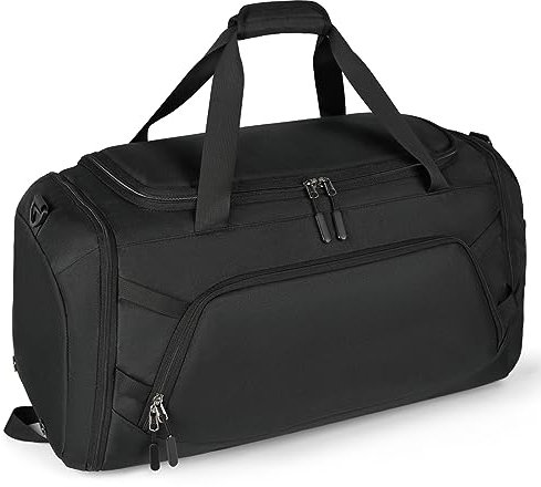 RAINSMORE Sporttasche Herren Reisetasche Groß 40L Weekender Damen mit Schuhfach Nassfach Wasserdicht Gym Bag Travel Bag Saunatasche Schwarz
