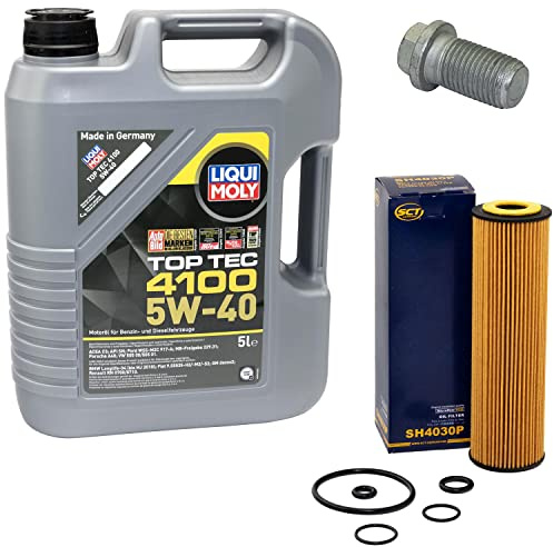 Motoröl Set Top Tec 4100 5W-40 5 Liter + Ölfilter SH4030P + Ölablassschraube 08277