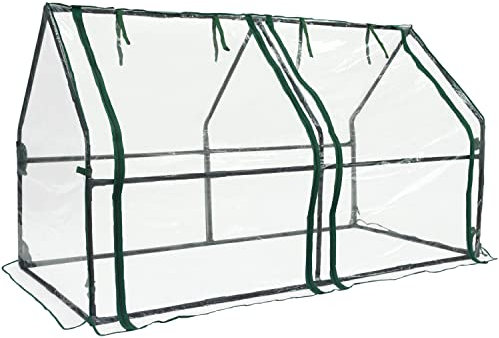 Gardzen Mini-Gewächshaus, robust, tragbar, transparentes Zelt, kleines Gewächshaus für Innen- und Außenbereich, 182 cm (L) x 91 cm (B) x 107 cm (H)