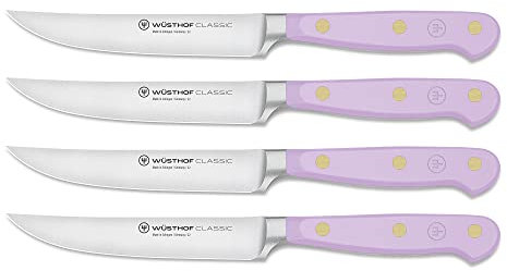 WÜSTHOF Classic Steakmesser-Satz mit 4 Messern, 12 cm, Purple Yam (Lila)