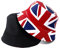 AWAVM 1 x Union JackBowler-Hut, doppelseitig, wendbar, britische Flagge, Fischerhut für die Krönung von König Charles IIII; lichtbeständiger Sonnenhut, perfekt für Partys im Innen- und Außenbereich