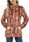 BesserBay Winter Damen Warm Taschen Reißverschluss Stehkragen Fleece Jacke Alltag Elegant Plüschjacke Braun Rostrot XL