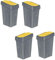 Optimal Products 50L Plastic Recycling Bin Rubbish Dustbin Kitchen Garden Recycle Waste Bin With Lid (Yellow, 4)