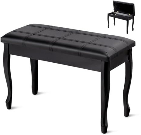 OFFICEJOY Klavierbank, Holz Polyurethan, Schwarz, Duet