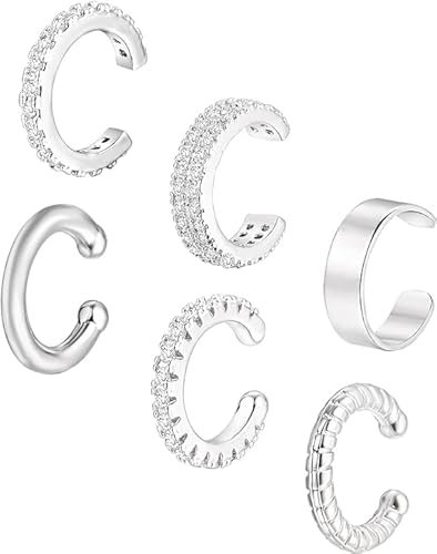 6Pcs Ear Cuff for Women 14K Gold Plated Cuff Earrings for Girls Gold Ear Cuffs Non Pierced Ear Clips Cartilage Earring Women Jewelry