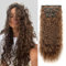 Gairyan Clip in Extensions Haarteil Gewellt Haarverlängerung wie Echthaar Hair Extensions Clip in 6 PCS 50cm Haar Extensions Lang Lockig Wellen Synthetik Haar für Damen, Dunkelbraun & Dunkelrotbraun