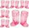 LAWENDA Cowboy Boot Shot Glasses, 10 Pcs 1 Oz Mini Plastic Boot Shot Glass, Reusable Plastic Boot Cups for Cowboy Cowgirl Western Theme Party Supplies Bachelorette Birthday Party Favors