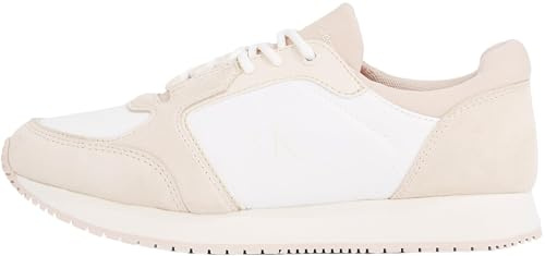 Calvin Klein Damen Runner Sneaker Laceup Sock Sportlich, Mehrfarbig (Creamy White/Whisper Pink), 36