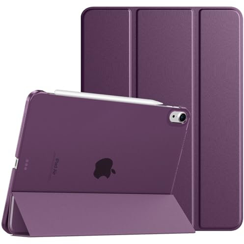 TiMOVO Funda para iPad Air 11 Pulgadas M3/M2 (2025/2024), iPad Air 5ª/4ª generación (2022/2020) 10,9 Pulgadas, Cubierta Trasera Tableta Inteligente con Auto Estela/Sueño, Morado Oscuro
