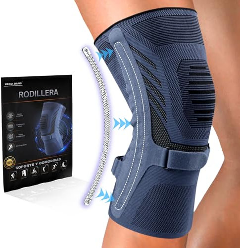 KERD_DANS Rodillera de Compresión para Menisco y Ligamento, Rodillera Deportiva Antideslizante Tendinitis, Rodillera Rotuliana Estabilizadora de Sujeción de Ligamentos y Tendón Rotuliano. (Large)