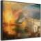 Wallfillers Large JWM William Turner Wall Art Framed Canvas Print Burning Houses of Commons Landscape Painting (100cm x 84cm)