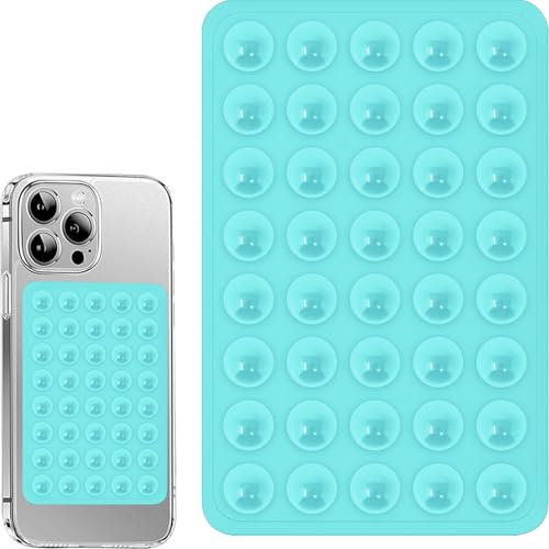 Aswewamt 40 Grain Double Sided Suction Cup Phone Holder, Silicone, Sky-Blue