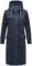 Navahoo Damen warmer Trenchcoat in Woll-Optik mit Strick-Ärmeln und Kapuze Knit Babe 14 Navy Gr. M