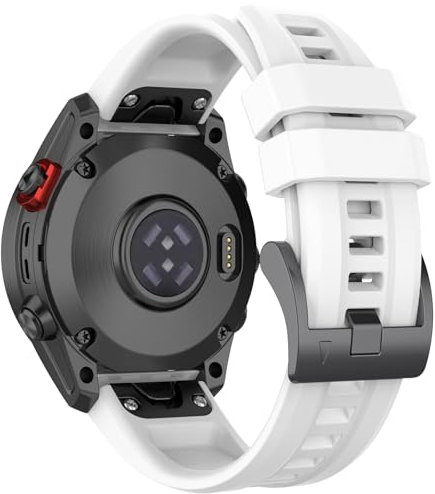 Bracelet pour Garmin Fenix 7S/ Fenix 6S/Fenix 5S, Bracelet en Silicone de 20mm pour Fenix 7S Solar/Fenix 7S Sapphire Solar/Fenix 6S Pro/Fenix 5S Plus/Descent MK 2S (blanc)