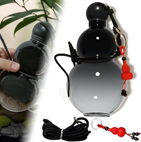 Bouteille d'eau en forme de gourde, bouteille d'eau de style gourde, bouteille d'eau de style gourde chinoise vintage Tianmingren, bouteille d'eau de voyage de gym, bouteille d'eau durable de style go