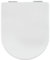 AWD interior WC Sitz mit Absenkautomatik und Easy Release, Toilettendeckel MDF Weiß, D Form, Toilettendeckel mit Absenkautomatik, Universeller Toilettensitz für WC – Passend für Roca, Kolo, Cersanit