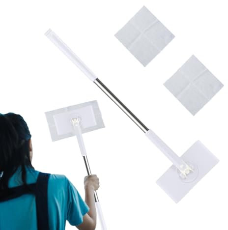 Fizepgo Automatic Cloth Changing -ni Mop | Push-Pull Handle Design Facial Tissue Mop | Dust Mop Rotating Dust Cleaner - Dry And Wet Easy Use For Kitchen Bathroom House Wall Mirrors