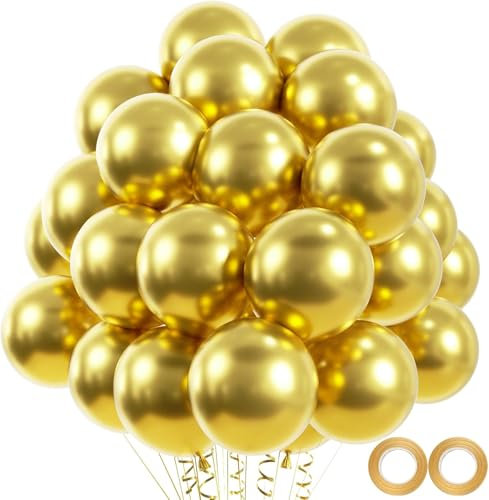 50 Stück Luftballons Gold Ballons 12 Zoll Latexballon Gold Partyballon Geburtstag Dekoration Supplies Neujahrsdekoration